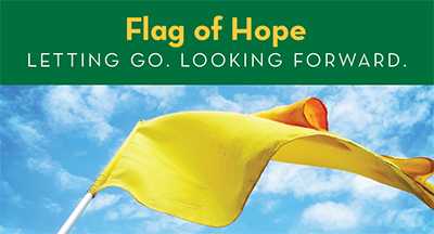 Yellow flag of hope. Letting go. Looking forward.