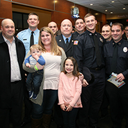 Savannah Bush with the EMS team that helped her after a major car accident.