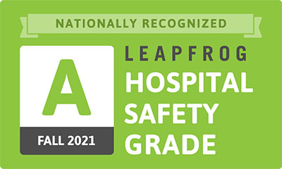 Nationally Recognized. A Leapfrog Health Safety Grade. Fall 2021.