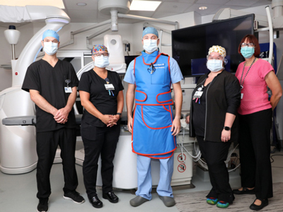 Vascular Surgeon Dr. Jason Wagner and the radiology team in the new vascular suite at Doctors Hospital of Sarasota