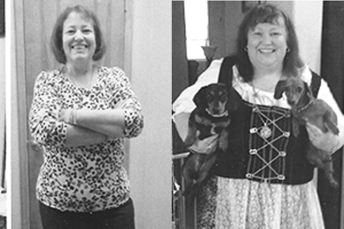 Cindy before and after weight loss surgery.