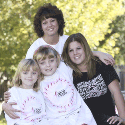 Breast cancer survivor Penny Hornick with her three children.