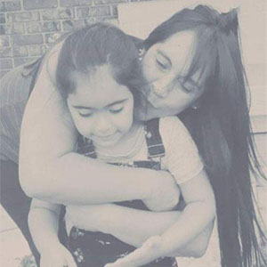 Black and White photo of Monica and daughter, Denisse