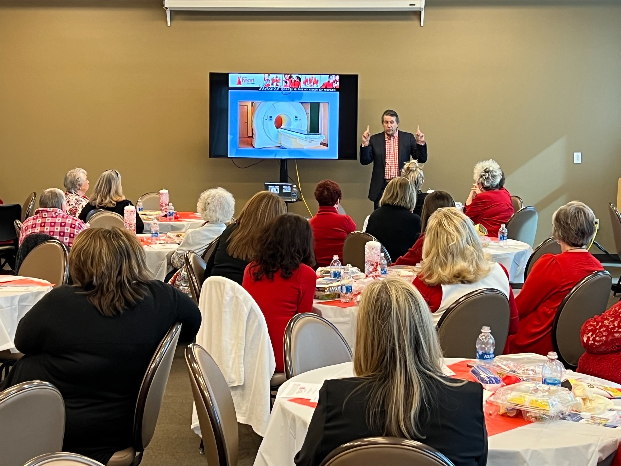 Dr. Koch provides valuable heart health information during the 2023 Red Dress Luncheon