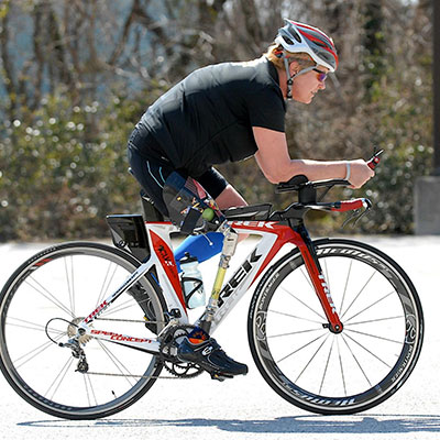 Robin Yoder riding a bike