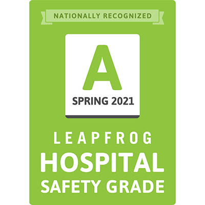 Nationally Recognized A Spring 2021 Leapfrog Hospital Safety Grade