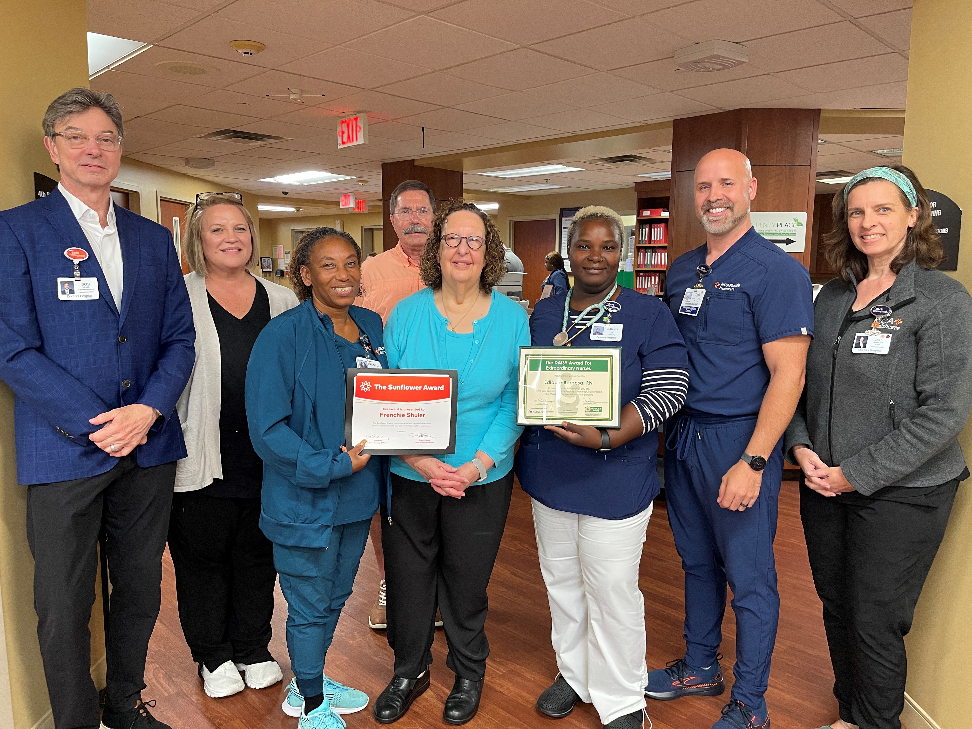 Nurse and PCT Honored with Daisy Award and Sunflower Award by Patient