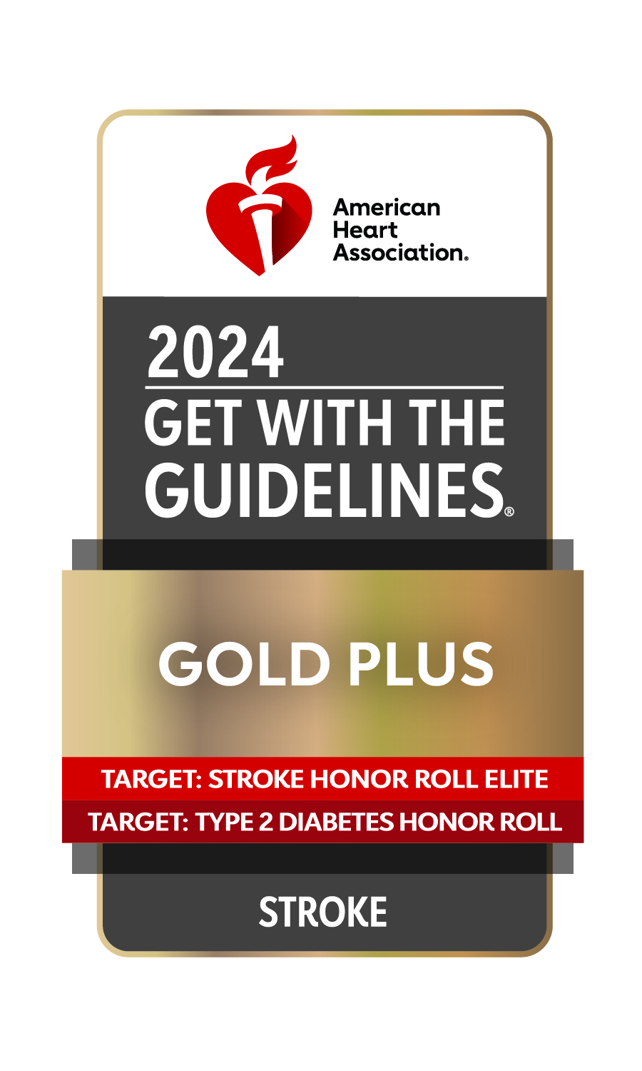 2024 The American Heart Association Get With The Guidelines® - Stroke Gold Plus Award