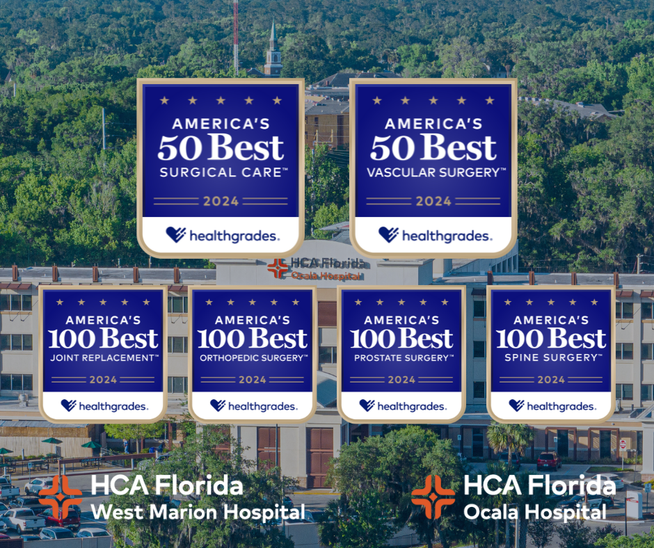 Healthgrades Ocala 2024 50 and 100 Best Hospital awards