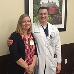 Jessica Headlee poses with a Lee's Summit Medical Center physician.