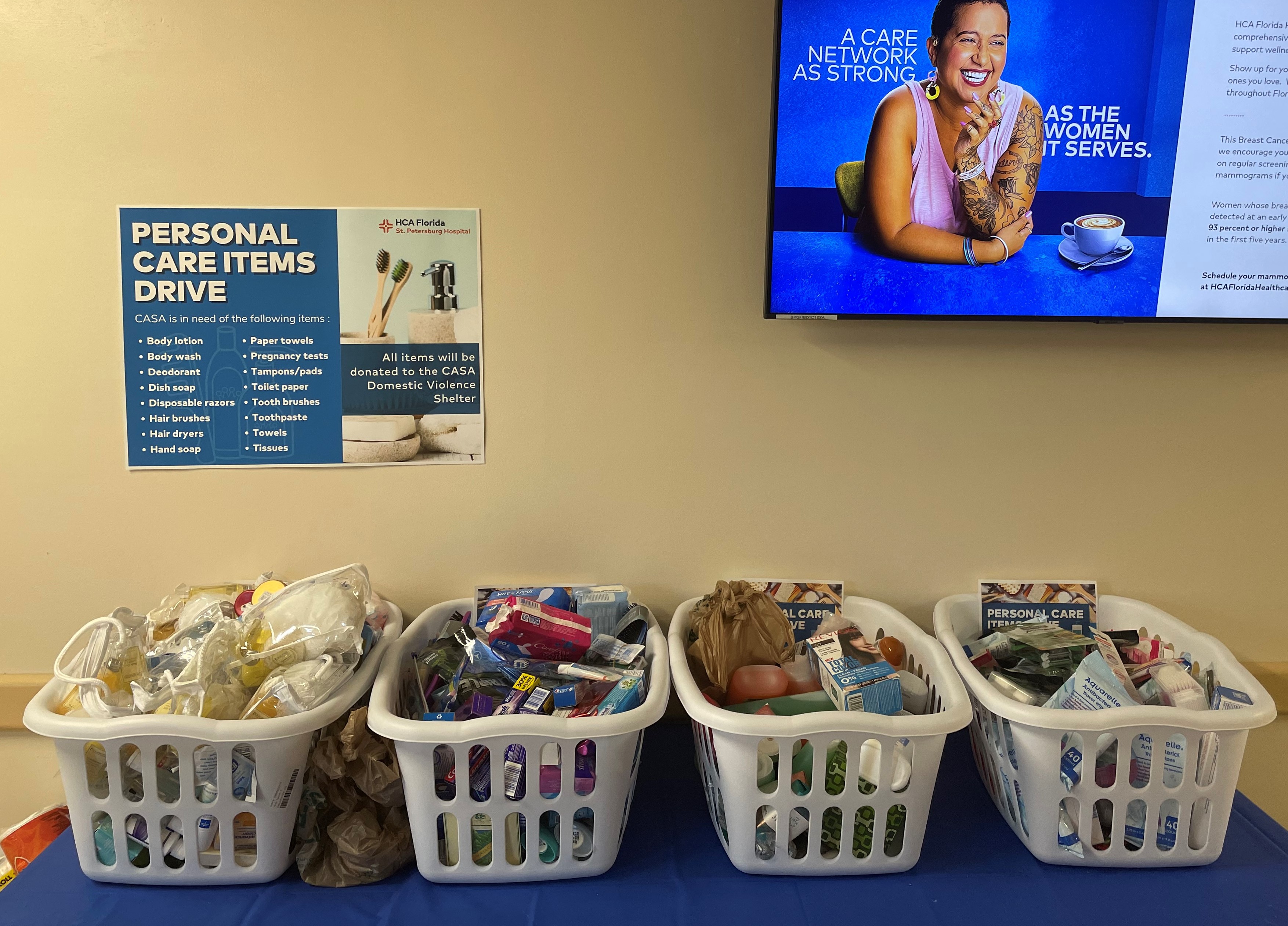 St. Petersburg Hospital donates personal care items to CASA HCA Florida St. Petersburg Hospital