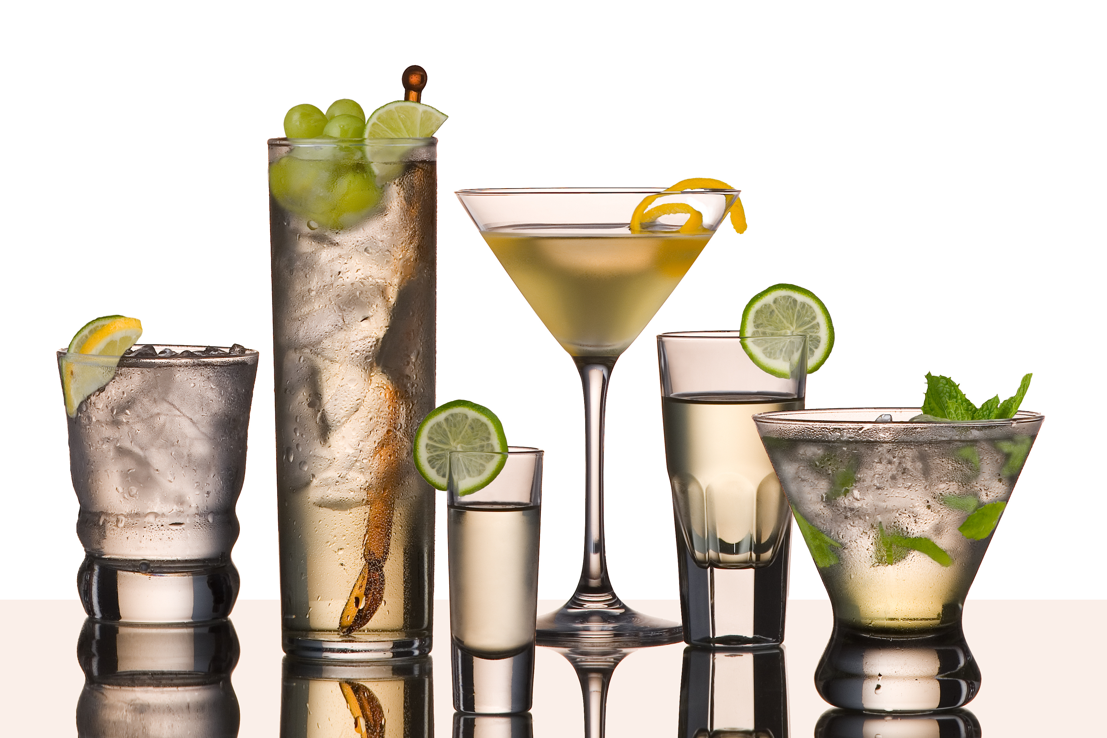 An assortment of cocktails.