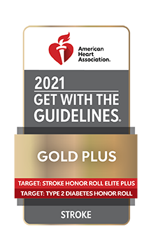 American Heart Association. 2021 Get With the Guidelines. Gold Plus. Target: Stroke Honor Roll Elite. Target: Type 2 Diabetes Honor Roll. Stroke.